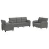 vidaXL Ensemble de Canap&eacute;s 3 pcs Gris fonc&eacute; Velours
