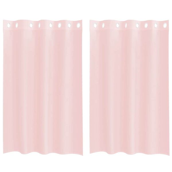 vidaXL Rideaux en voile avec &oelig;illets 2 pcs rose clair 140x175 cm