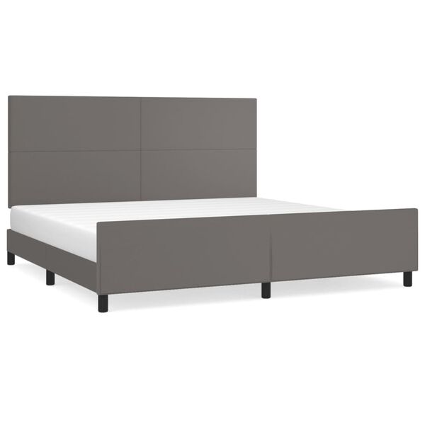 vidaXL Cadre de lit sans matelas gris 200x200 cm similicuir