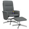 vidaXL Fauteuil de massage inclinable et repose-pieds gris fonc&eacute; tissu