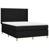 vidaXL Sommier &agrave; lattes de lit matelas et LED Noir 140x200 cm Tissu