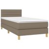 vidaXL Sommier &agrave; lattes de lit avec matelas Taupe 80x200 cm Tissu