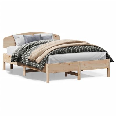 vidaXL Cadre de lit avec tête de lit 140x200 cm bois de pin massif