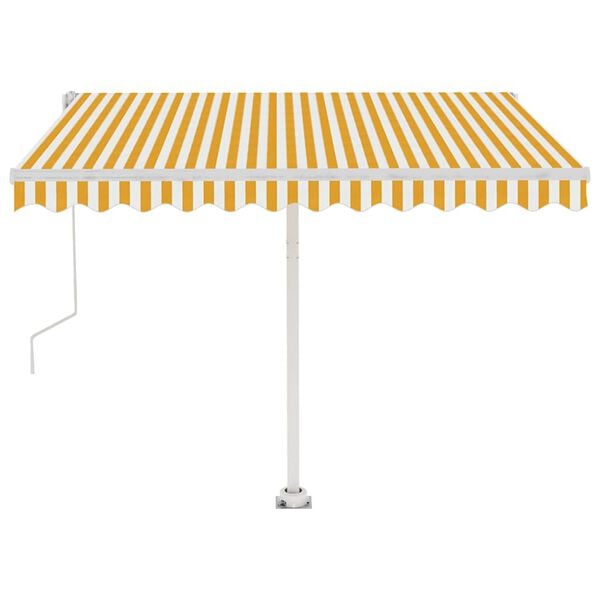 vidaXL Auvent automatique sur pied 300x250 cm Jaune/Blanc