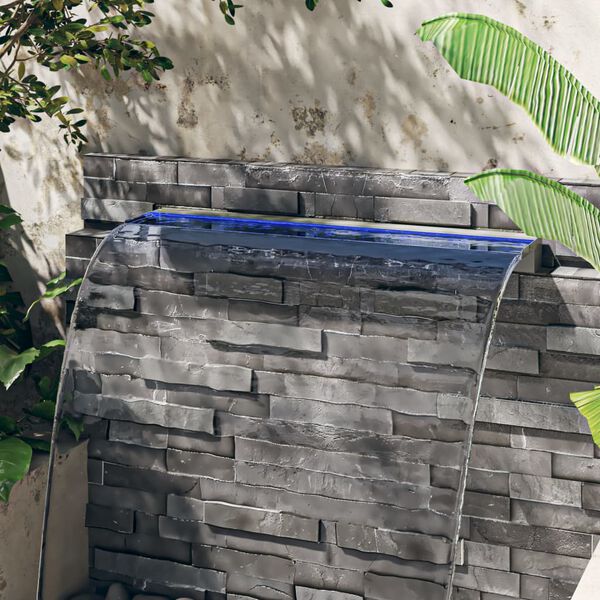 vidaXL D&eacute;versoir pour cascade avec LED RVB Inox 108 cm