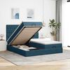 VidaXL Cadre de lit ottoman avec matelas bleu fonc&eacute; 180x200 cm velours