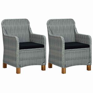 vidaXL Chaises de jardin avec coussins lot de 2 R&eacute;sine tress&eacute;e