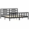 vidaXL Cadre de lit sans matelas noir 200x200 cm bois massif de pin