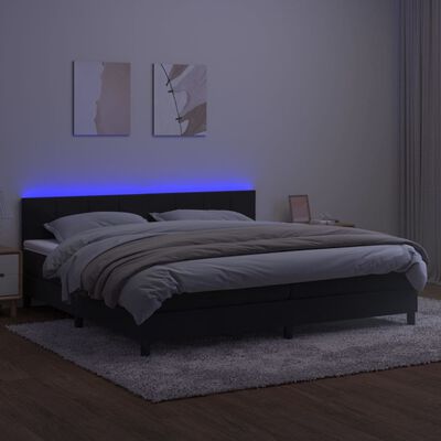 vidaXL Sommier à lattes de lit avec matelas et LED Noir 200x200 cm