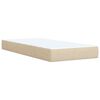vidaXL Sommier &agrave; lattes de lit avec matelas Cr&egrave;me 100x200 cm Tissu
