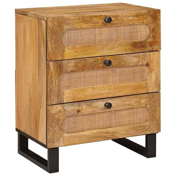 vidaXL Cabinet de chevet Naturel 50 x 33 x 62 cm Bois de mangue massif