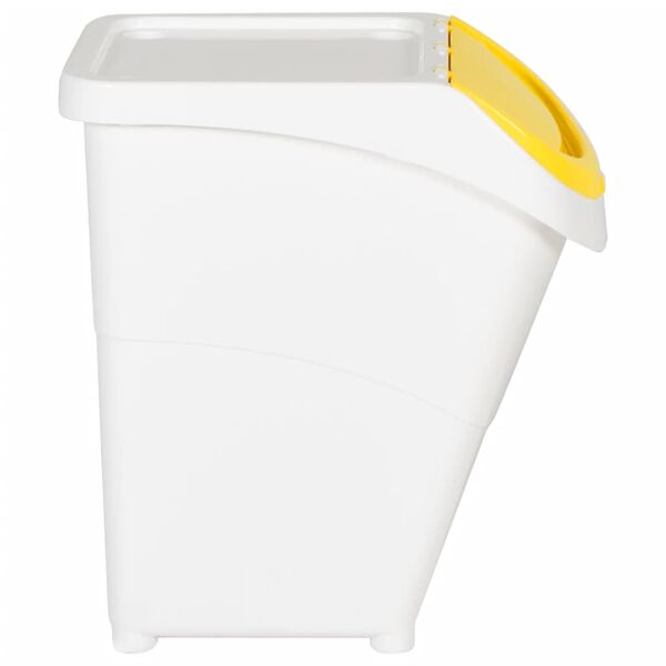 vidaXL Poubelles empilables avec couvercles 3 pcs blanc PP 120 L