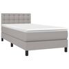 vidaXL Sommier &agrave; lattes de lit avec matelas Gris clair 80x200 cm Tissu