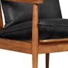 vidaXL Fauteuil noir cuir v&eacute;ritable et bois d'acacia solide