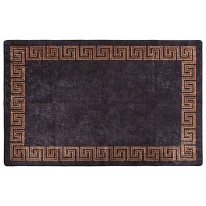 vidaXL Tapis lavable 160x230 cm noir et dor&eacute;