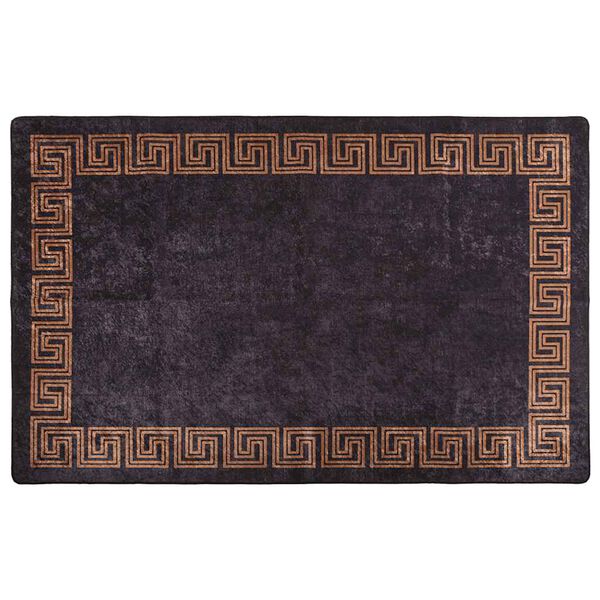 vidaXL Tapis lavable 160x230 cm noir et dor&eacute;