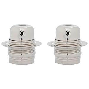 vidaXL Douilles de lampe 2 pcs nickel satin&eacute; E27
