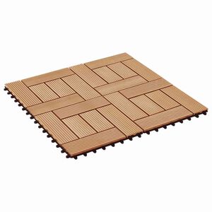 vidaXL Carreau de terrasse 22 pc Teck 30 x 30 cm WPC