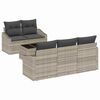 vidaXL Ensemble de Canap&eacute;s 6 pc Gris clair et gris fonc&eacute; polyrotin