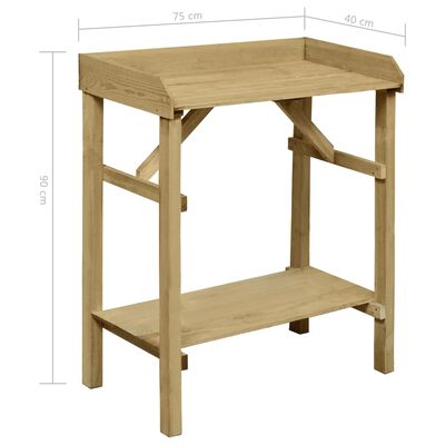 vidaXL Table de jardinière Bois de pin imprégné 75x40x90 cm