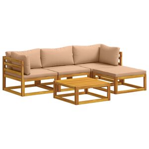 vidaXL Ensemble de Canap&eacute;s 5 pc Naturel Bois d'Acacia Massif