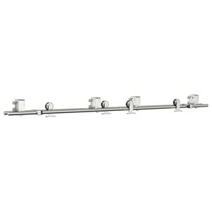 vidaXL Kit fixation porte coulissante 183 cm Acier inoxydable Argent&eacute;