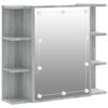 vidaXL Armoire &agrave; miroir avec LED Sonoma gris 70x16,5x60 cm