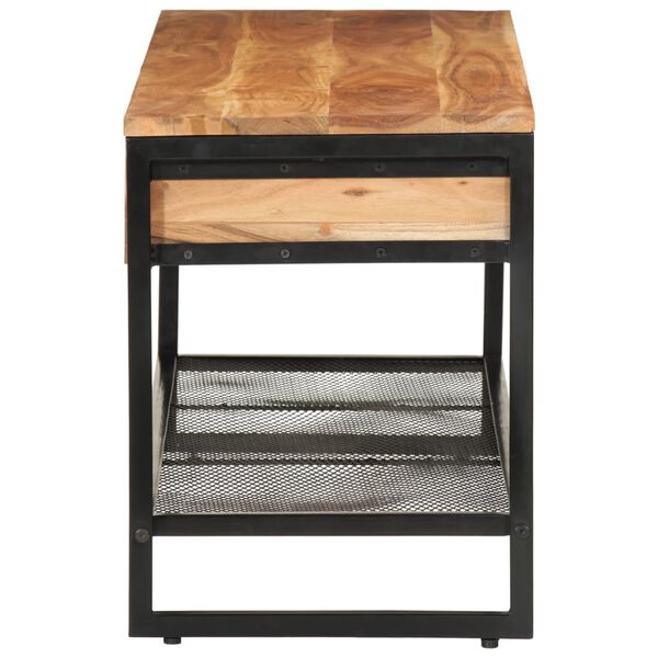 vidaXL Banc &agrave; chaussures 110x35x45 cm bois massif d'acacia et fer