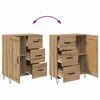 vidaXL Haut Armoire 2 pcs Ch&ecirc;ne artisanal Bois d'ing&eacute;nierie et verre