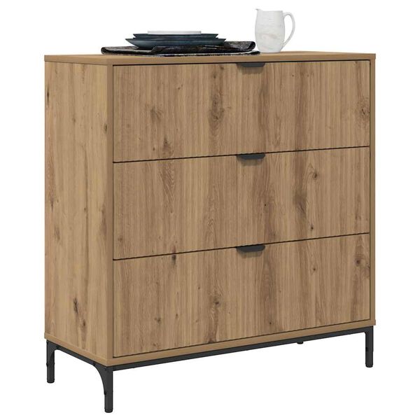 vidaXL Buffet Ch&ecirc;ne artisanal 79,5 x 33 x 82 cm Bois d'ing&eacute;nierie