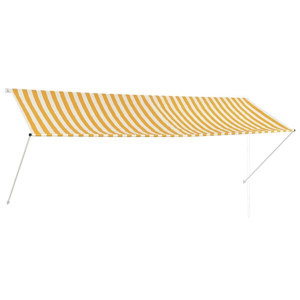 vidaXL Auvent rétractable 350x150 cm Jaune et blanc