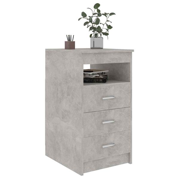 vidaXL Armoire &agrave; tiroirs Gris b&eacute;ton 40x50x76 cm Bois d'ing&eacute;nierie