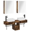 vidaXL Ensemble d'armoire de salle de bain 5 pc Ch&ecirc;ne fum&eacute;