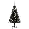 vidaXL Sapin de No&euml;l avec 150 LED avec support Noir 120 cm PVC