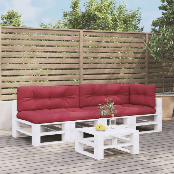 vidaXL Coussins de palette lot de 5 rouge bordeaux tissu