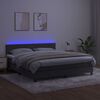 vidaXL Sommier &agrave; lattes de lit avec matelas LED Gris fonc&eacute; 160x200 cm