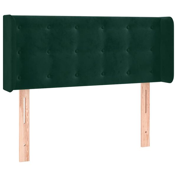 vidaXL T&ecirc;te de lit avec oreilles Vert fonc&eacute; 83x16x78/88 cm Velours