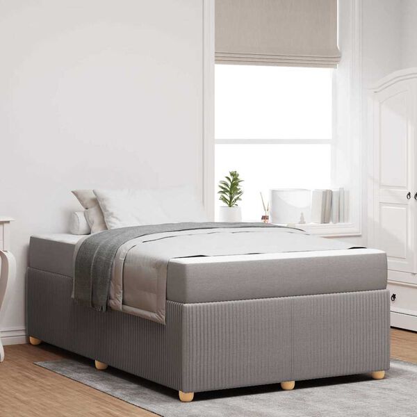 vidaXL Cadre de lit avec matelas Taupe 120 x 200 cm tissu