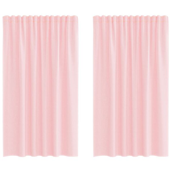 vidaXL Rideaux en voile avec passe-tringles 2 pcs rose clair