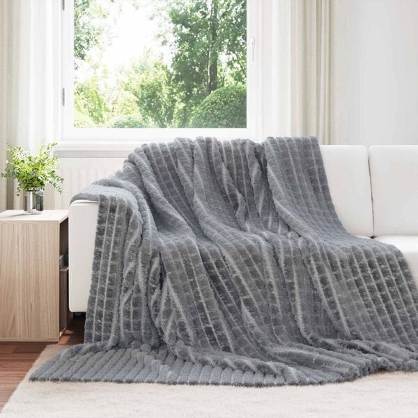 vidaXL Couvertures &agrave; jeter 6 pcs Gris fonc&eacute; 270 x 240 cm Toison