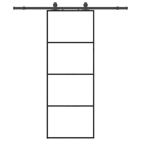 vidaXL Porte coulissante kit de quincaillerie noir 76x205 cm verre ESG