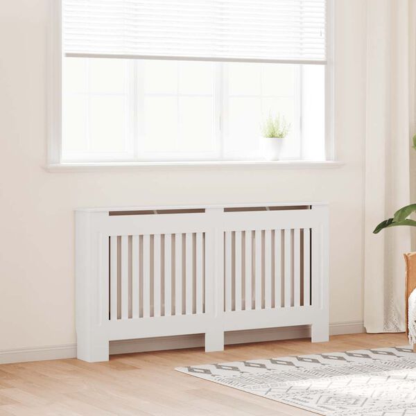 vidaXL Cache-radiateur 152 cm MDF Blanc