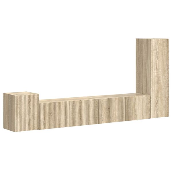 vidaXL Ensemble meuble TV 3 pcs Ch&ecirc;ne Sonoma Bois d'ing&eacute;nierie