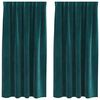 vidaXL Rideaux occultants 2 pcs Vert fonc&eacute; 140 x 175 cm Velours