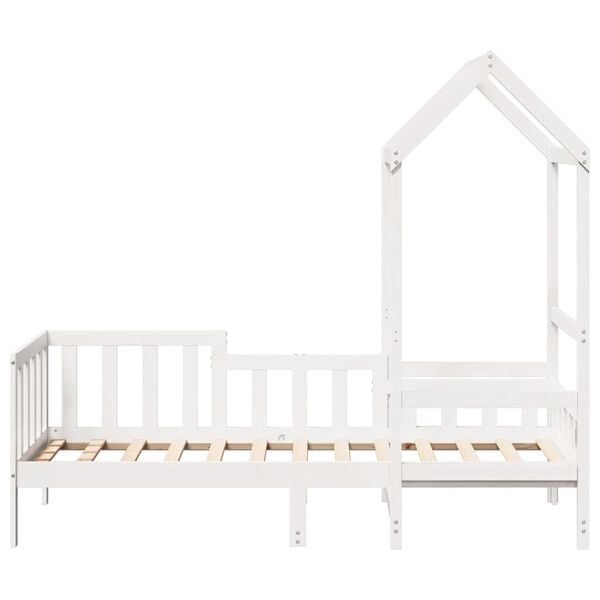 vidaXL Lit de jour avec toit sans matelas blanc 80x200 cm bois massif
