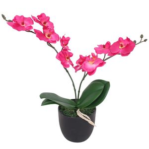 vidaXL Plante artificielle avec pot Orchid&eacute;e 30 cm Rouge