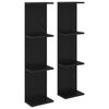 vidaXL &Eacute;tag&egrave;re Murale 2 pc Ch&ecirc;ne noir 25 x 15 x 100 cm