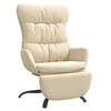 vidaXL Chaise de relaxation avec repose-pied Cr&egrave;me Tissu