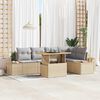 vidaXL Ensemble de canap&eacute; de jardin 6 pcs Beige Poly rotin