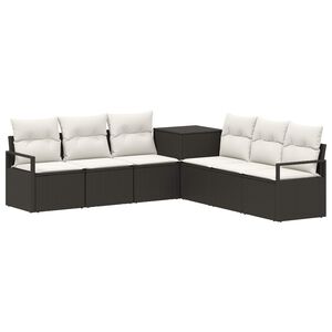 vidaXL Ensemble de Canap&eacute;s 7 pc Noir et blanc cr&egrave;me